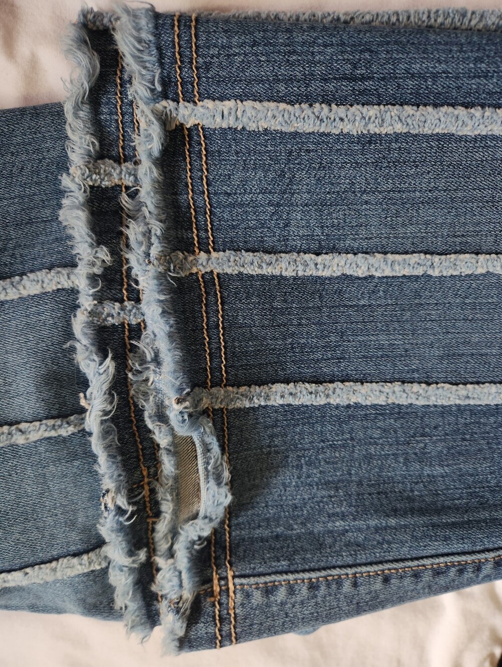 Vintage Y2K Parasuco Low Rise Lace Up Flared Exposed Seam Jeans Size 26 - Picture 9 of 15
